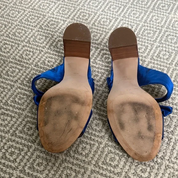 Ann Taylor Royal Blue Satin Bow Sandals - Picture 3 of 6